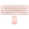 OEM Set tastiera e mouse Wi-Fi - Trasmissione stabile - Design retrò - Bianco e rosa - Senza fili