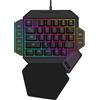OEM Set di tastiera meccanica con illuminazione a LED a 7 colori, nera, connessione USB, meccanica, per una sola mano.