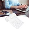 OEM Tastiera avvolgibile in silicone con cavo USB - Comoda per l'uso all'aperto - Bianca - Leggera - Elegante e silenziosa - Per una digitazione confortevole - Senza fili - Completamente impermeabile.