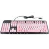 OEM Tastiera con cavo USB rosa, con design a fumetti, per laptop da ufficio domestico - Colori: rosa e nero.