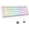 OEM Set tastiera da gioco meccanica, meccanica wireless, RGB, retroilluminata, 65% TKL, ricaricabile, Bluetooth, 2,4 GHz, cavo, 68 tasti, switch rossi per PC, Mac, PS4, bianco