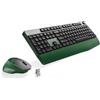 OEM Tastiera e mouse ergonomici - Set da ufficio wireless - Scrittura confortevole - Poggiapiedi integrato - Formato completo - Verde scuro e nero
