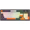 OEM Tastiera da gioco, 96 tasti, doppia modalità, retroilluminazione a colori, funzioni multimediali, pulsanti del volume, indicatore di carica della batteria, per giochi su PC e laptop, grigia.