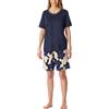 Schiesser Comfort Nightwear Set di Pigiama, Blu Navy, 48 Donna
