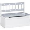 ZONEKIZ Cassapanca Moderna Portagiochi 2 in 1, Sedia per Bambini con Leva a Gas, in MDF e Legno di Pino, 60x30x50 cm, Bianco e Grigio|Aosom