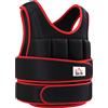 HOMCOM Giubbotto Zavorrato 20kg Unisex 38 Pesi Singoli, Imbottitura, Chiusure con Velcro, Nero e Rosso|Aosom