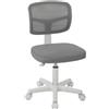 Vinsetto Sedia da Ufficio Ergonomica Senza Braccioli, Poltrona Girevole, Schienale Curvo in Rete e Ruote, Grigio | Aosom Italy