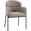 HOMCOM Poltrona d'Accento Moderna, Poltrona in Chenille con Schiuma ad Alta Densità, Schienale Ergonomico, Gambe in Metallo, Marrone Chiaro | Aosom Italy