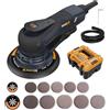 MAXXT Levigatrice orbitale MAXXT 5,0 mm brushless | Motore EC 350W | Piastre doppie 150 & 125 mm | 4000-10000 giri/min | Scatola stampata | 20 carte abrasive per legno e lucidatura