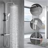 BONADE Colonna Doccia Termostatica Con Soffione e Doccetta, Miscelatore Termostatico, Regolabile In Altezza, Cromato, Set Rubinetti Vasca Da Bagno
