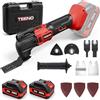 TEENO Strumento multifunzione oscillante senza fili 20 V, Brushless Strumento multifunzione senza fili con 6 velocità, 2 x 4.0 A batterie, 8500-21000 giri/min, caricabatterie, angolo oscillante 4°