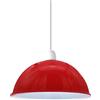LEDSone Lampada da soffitto, a sospensione, da parete, vintage/industriale, facile da montare, a forma di cupola, con paralume in metallo E27, 60 W, per soggiorno, cucina, bar, hotel. (Rosso)