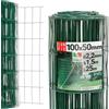 Lun Fix Rete Metallica per Recinzioni 150cm x 25m, Maglia 100 x 50 mm Ø 2.2 mm, Rete Elettrosaldata Zincata e PVC Verde, Plastica Resistente per Esterni, Recinzione Giardino Esterno e per Animali, Lun Fix