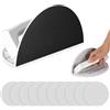 Tryora Utensile per sandpaper semi-circolare, levigatrice angolare a 90°, cartongesso con grana 180 e 320 (5 fogli ciascuno), ideale per pulire e lucidare angoli del muro a secco, carta vetrata