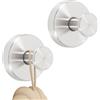 Bafiwu Appendi Accappatoio Bagno, 2 Porta Asciugamani Ventosa, Gancio Accappatoio Doccia, Ganci Ventosa Bagno, Porta Accappatoio Da Bagno, Per Finestre, Gancio Accappatoio Doccia (argenteo)