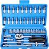 Faankiton 46 Pezzi Set di Chiavi a Bussola, Set di Chiavi a Cricchetto 1/4, Set Chiavi a Tubo a Cricchetto a 72 Denti, Kit di Strumenti a Cricchetto Cr-V, Set di Attrezzi Chiavi a Bussola (Blu)