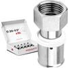 BOOPARTS - Raccordo Diritto con Dado Girevole a Pressare Ø20 mm x 1/2 per Tubo Multistrato | Profilo TH | Ottone Nichelato | Set da 10 Pezzi