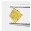 Sparkling Fancy Diamonds Diamante Naturale Ruvido Giallo a Cubo 0.20 ct