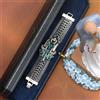Bracciale Argento Arte Deco Strass Floreale Verde Matrimonio Vintage 1920s Stile