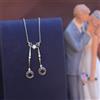 Collana Corto Ciondolo Argentato Bella Periodo 1890s Stile Tondo Set Cz Blu SC21