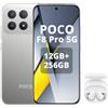 XIAOMI POCO F8 Pro 5G Smartphone da 12+256GB,Tripla fotocamera da 50 MP con OIS,Schermo AMOLED da 6,59 120 Hz,Snapdragon 8 Elite,Hypercharge 100 W,argento titanio,incluso cuffie smart incluse Bianco