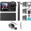 DJI Osmo Action 4 Combo Adventure Bundle - Action cam impermeabile 4K/120fps, sensore da 1/1.3 pollici, 10 bit e D-Log M, FOV di 155º ultra ampio, fino a 7,5 ore con 3 batterie extra per i vlog