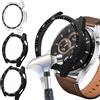 Acadeny Custodia [3 pezzi] con pellicola protettiva in vetro temperato, compatibile con Huawei Watch GT3 46 mm,durezza 9H a 360°, custodia protettiva ultra sottile,con scala, 2 nero+Transparent