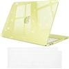 FINTIE Cover Compatibile con MacBook Neo 13 Pollici A3404 (A18 Pro Chip, 2026) - Ultra Sottile Trasparente Custodia Rigida Protettivo Guscio Rigido Case + Copritastiera, Glitter Giallo agrume