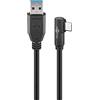 Goobay 66500 Cavo di Ricarica e sincronizzazione Super Speed USB-C angolato a 90° Rispetto a USB A 3.0