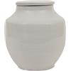 Creative Co-Op Piccolo cachepot rotondo in terracotta bianca, 20,3 cm