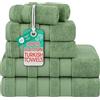 American Soft Linen Salem - Set di asciugamani da bagno, 6 pezzi, 100% cotone turco pettinato Zero Twist, 2 asciugamani da bagno, 2 asciugamani per le mani, 2 salvie, colore: verde salvia