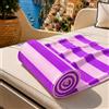 PETTI Artigiani Italiani - Telo Mare Microfibra, Asciugamano Mare o Piscina, Telo per Lettino Spiaggia, Grande 90x180 cm, Righe Viola Rosa