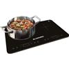 BLUNORD - BLUFI 4690 Piastra a induzione doppia 2000 Watt +1500 Watt, comandi touch, Timer 1-180 minuti - Nero