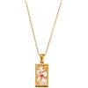 GAMIRA Ciondolo con carte dei Tarocchi smaltato Collane simboliche di tarocchi colorati Amuleto di divinazione astrologica per donne (One Size,D)