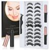 URAQTKit Ciglia Finte Magnetiche, 12 Paia Impermeabile Naturali con 2 Eyeliner, Riutilizzabili di Effetto 3D