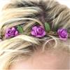Cybche Fiore Cerchietto Corona Di Fiori Cerchietto viola Floreale Corona Di Capelli Artificiale Rosa Corona Di Capelli Floreale Elastico Regolabile Fascia Per Festa Hawaiana