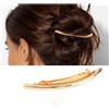 Cybche Semplice Capelli Clip Oro Metallo Capelli Barrettes Curvo Clip Barretta Lungo Barclips Barretta Decorativo Metallo Capelli Accessori Gioielli Per Le Donne Copricapo (gold2)