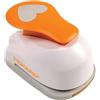 Fiskars Perforatore a leva, Cuore, Ø 2,5 cm, Per mancini e destrorsi, Acciaio di qualità/Plastica, Bianco/Arancione, Lever Punch, M, 1004646