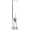 METAFORM Piantana WC Porta Rotolo e Porta Scopino Lucido in Acciaio Inox Mod. Smart