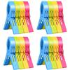 URAQT 16 Pezzi Mollette da Bucato, Mollette in Plastica Grandi Multicolore, Clip di Vestiti Antivento Pioli Supporti per Telo Mare, Trapunta, la Conservazione Degli Alimenti, la lavanderia