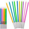 LUTER Candela in metallo a lunga candela, colore arcobaleno, candele di compleanno con supporto candele per torta per la decorazione di festa di nozze di compleanno (20 pezzi)