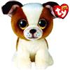 Ty - Peluche - Beanie Boos - Cane - Hugo - Bianco e Marrone - Cagnolino con occhioni glitter dorati - Il morbido pupazzo con gli occhi grandi scintillanti - 15 Cm - 36396, 2009297