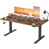 Scrivania Regolabile in Altezza, 160 X 80 Cm, Porta USB-C, Mensola per Ciabatta