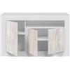 Habitdesign Credenza a 3 porte, Buffet per soggiorno, armadio ausiliario, modello Baltik, finitura in bianco Artik e bianco Velho, dimensioni: 144 cm (larghezza) x 87 cm (altezza) x 42 cm (profondità)