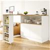 Rosebibi Tavolo da pranzo girevole a 360° (corpo principale 90x45x100cm), moderno, semplice, multifunzionale, credenza girevole con ripiani e vetro, adatto per cucine e ristoranti (bianco)