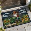 Generic Zerbino di benvenuto con trattore, rustico, girasole, nuvole, estate, verde, antiscivolo, decorazione per esterni, porta d'ingresso, patio, 73 x 43 cm