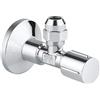 GROHE Valvola angolare (chiusura a parete 1/2, uscita 3/8, con bilanciamento della lunghezza, con raccordo a compressione da 10 mm, impugnatura ergonomica in metallo, con camera di grasso e