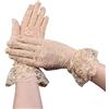 AWOCAN Guanti corti da donna in pizzo, eleganti, per matrimoni, tea party, balli e serate, guanti estivi di cortesia, Beige, Etichettalia unica
