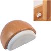 Amig - Fermaporta o fermo per pavimento adesivo semicircolare decorativo in legno con finitura faggio e gomma di colore bianco | Protegge da urti pareti e mobili - Diametro Ø45 x 25 mm