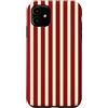 Y2K Retro Aesthetic Stripes Pattern Desi Custodia per iPhone 11 Y2K Cherry Red Burro Giallo Vintage Stripe Design Estetico